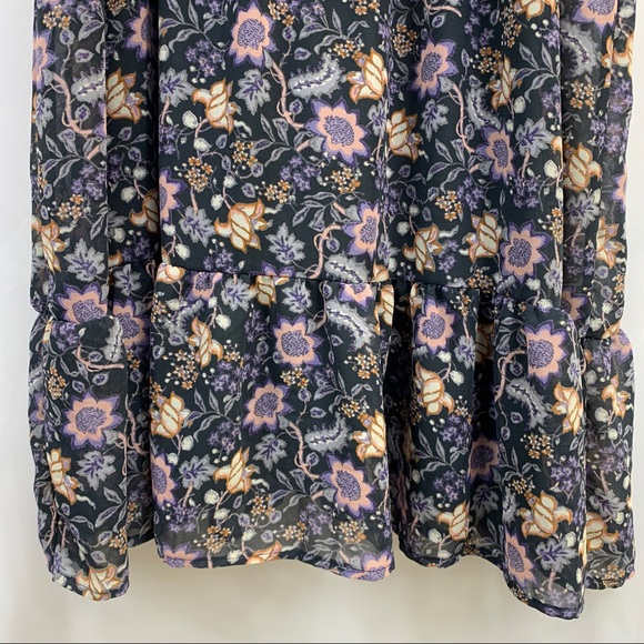 Wanderlust Woman's Dress BabyDoll Floral Tie Mini Boho Size Small Fall - Picture 5 of 7